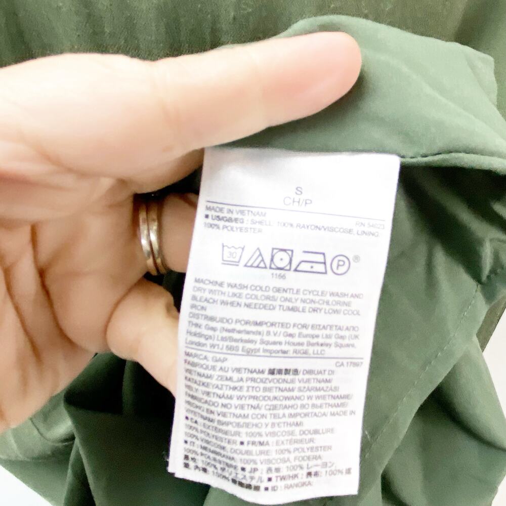 Gap Small Womens Army Green Drop Waist Casual Shift Dress - Picture 5 of 7